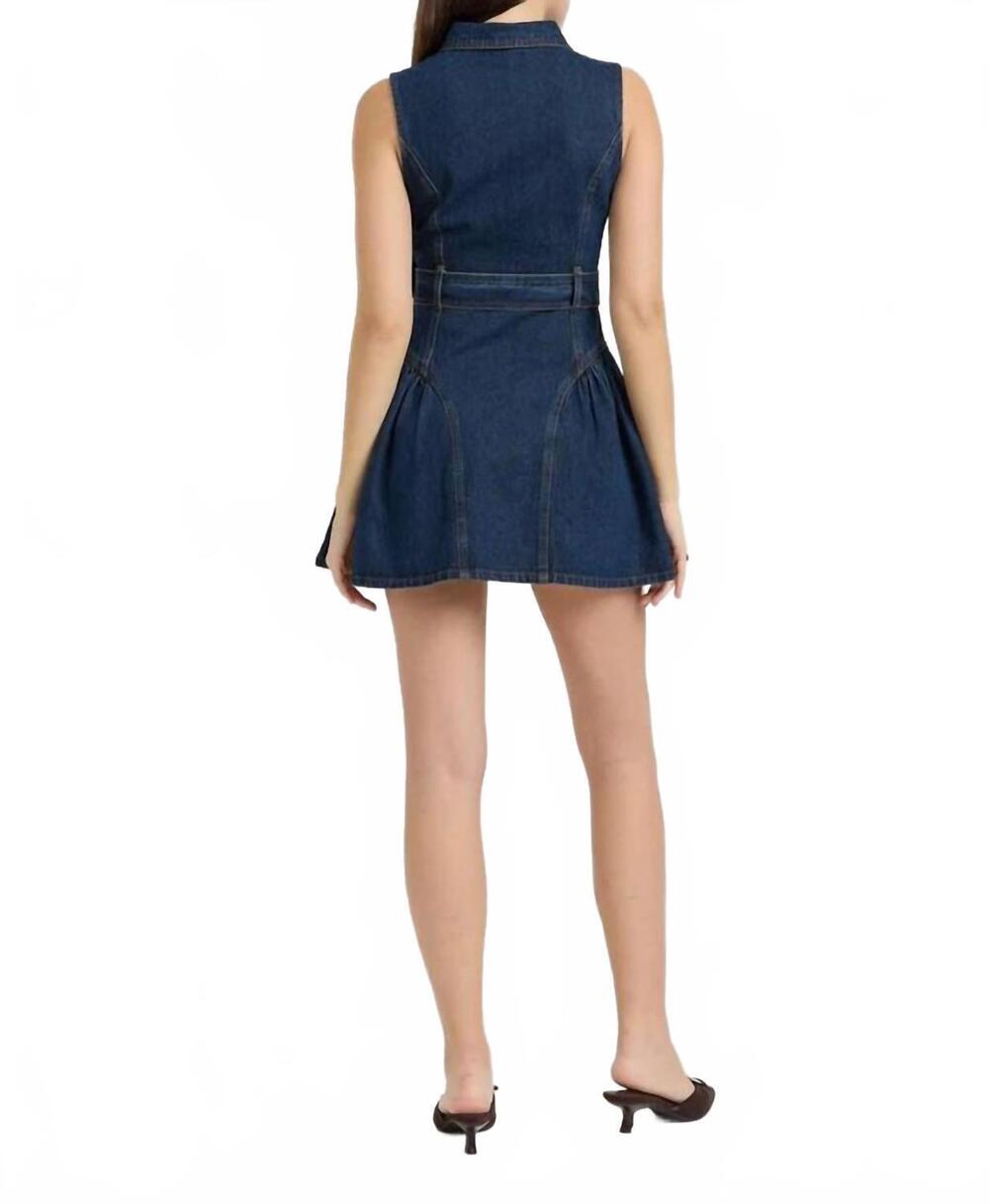 NEW EN SAISON paige mini belt dress in indigo - Picture 4 of 4